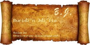 Burián Júlia névjegykártya